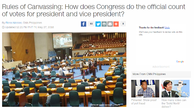 CNN PH and Rappler Congress Canvassing Story